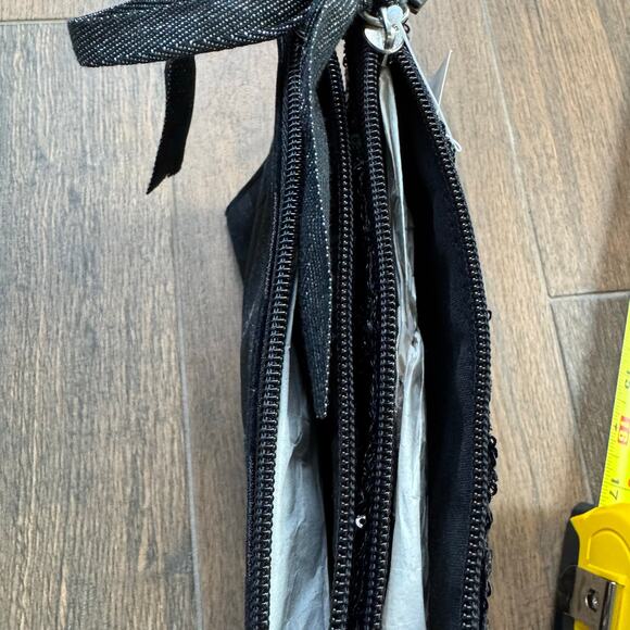 2 Piece Zippered Sequin Bags Polka Dots NEW LOFT Black Makeup Bag Set - Picture 6 of 7